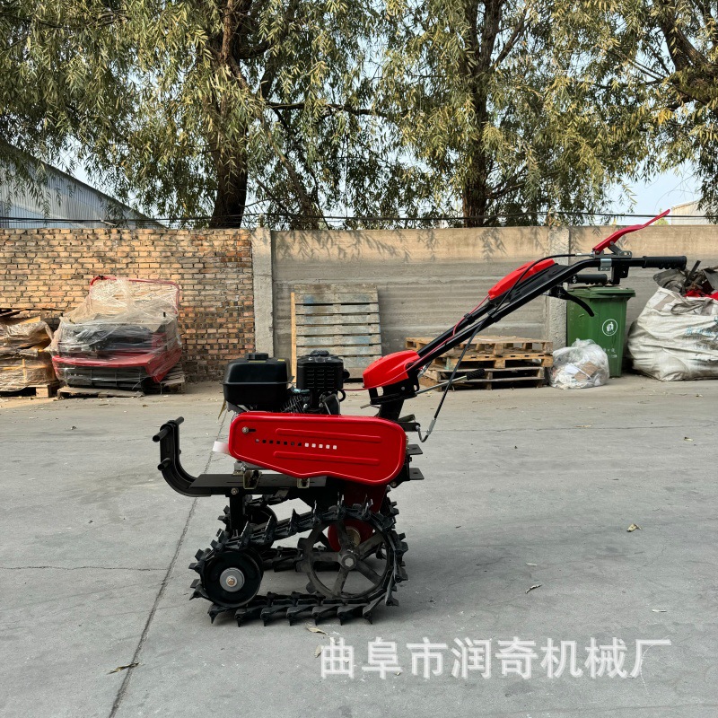 电启动8马力双履带自走式耕地机 山坡地作业单履带微耕机防侧翻