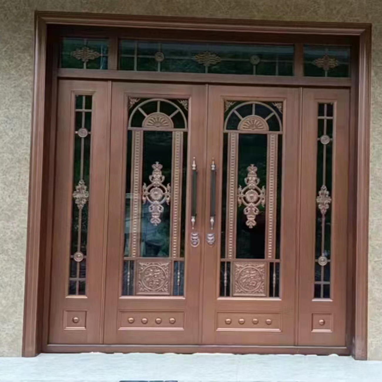 铜铝门进户入户铝合金大门仿铜门别墅大门工程门双开对开四开门