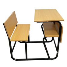单人连体学生课桌椅小学生学习桌椅可定学校课桌儿童简易书桌