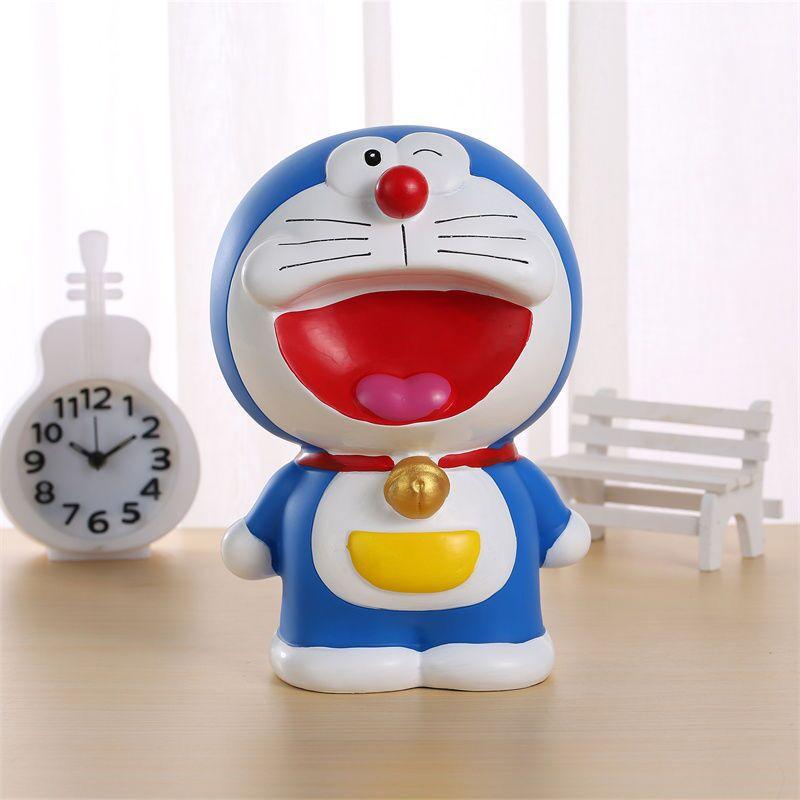 哆啦a梦机器猫摔不坏石膏娃娃白胚公仔 搪胶陶瓷彩绘儿童涂色钱罐