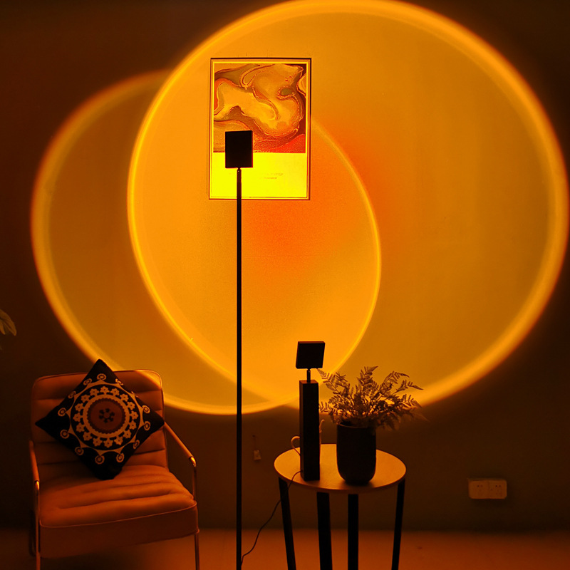 落日灯网红夕阳灯落地台灯客厅卧室投影日不落灯创意艺术床头余晖