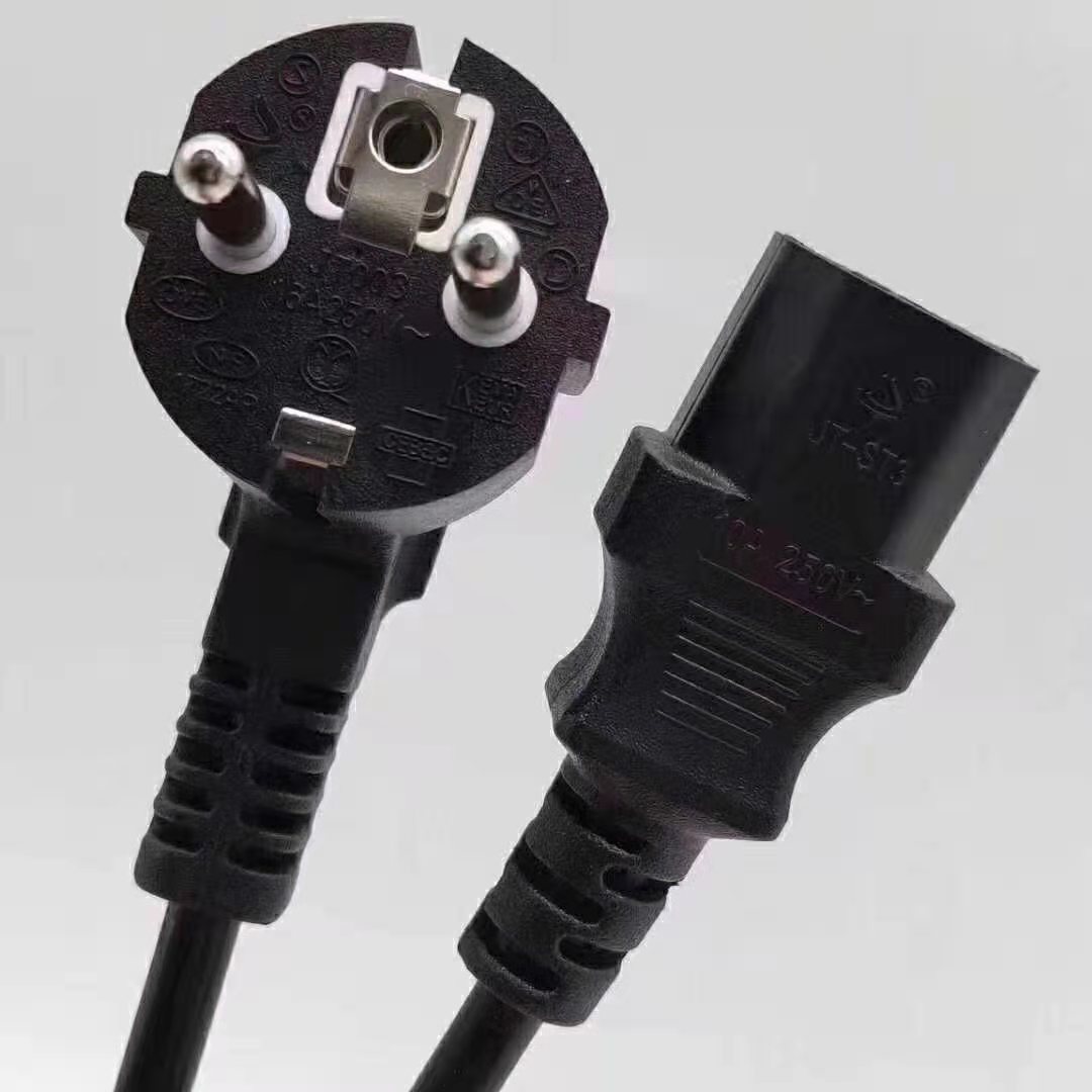 批发定制三芯欧式电源线 欧规直插 电源线 可定做