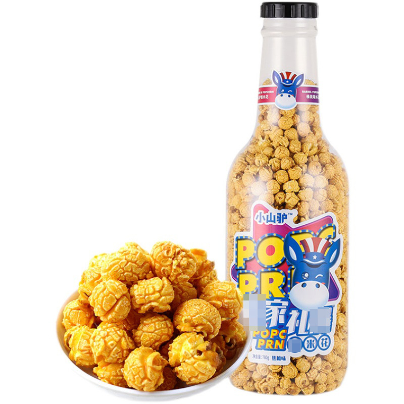 小山驴瓶装爆米花260克 焦糖味奶油味香甜玉米粒膨化零食一件代发