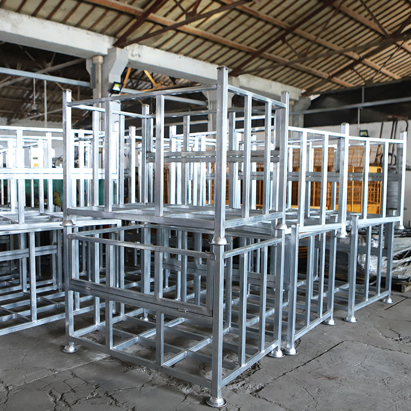 定制堆垛架装载周转运输铁架仓储笼堆叠折叠铁筐钢制仓库货架物架