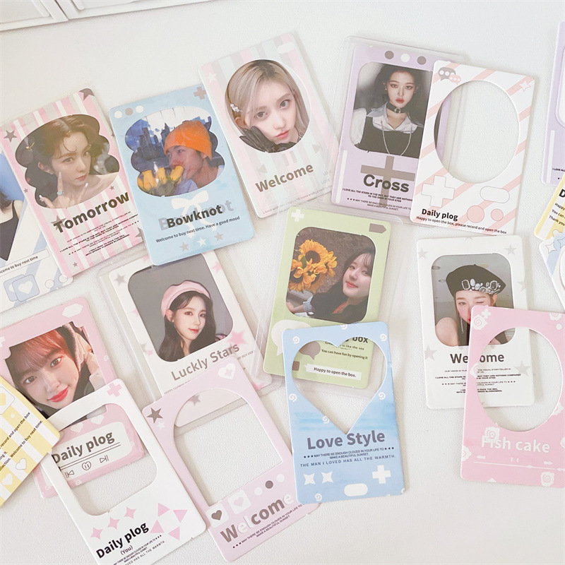 韩系ins迷你镂空卡片明星爱豆小卡装饰打包追星材料礼物出卡小卡