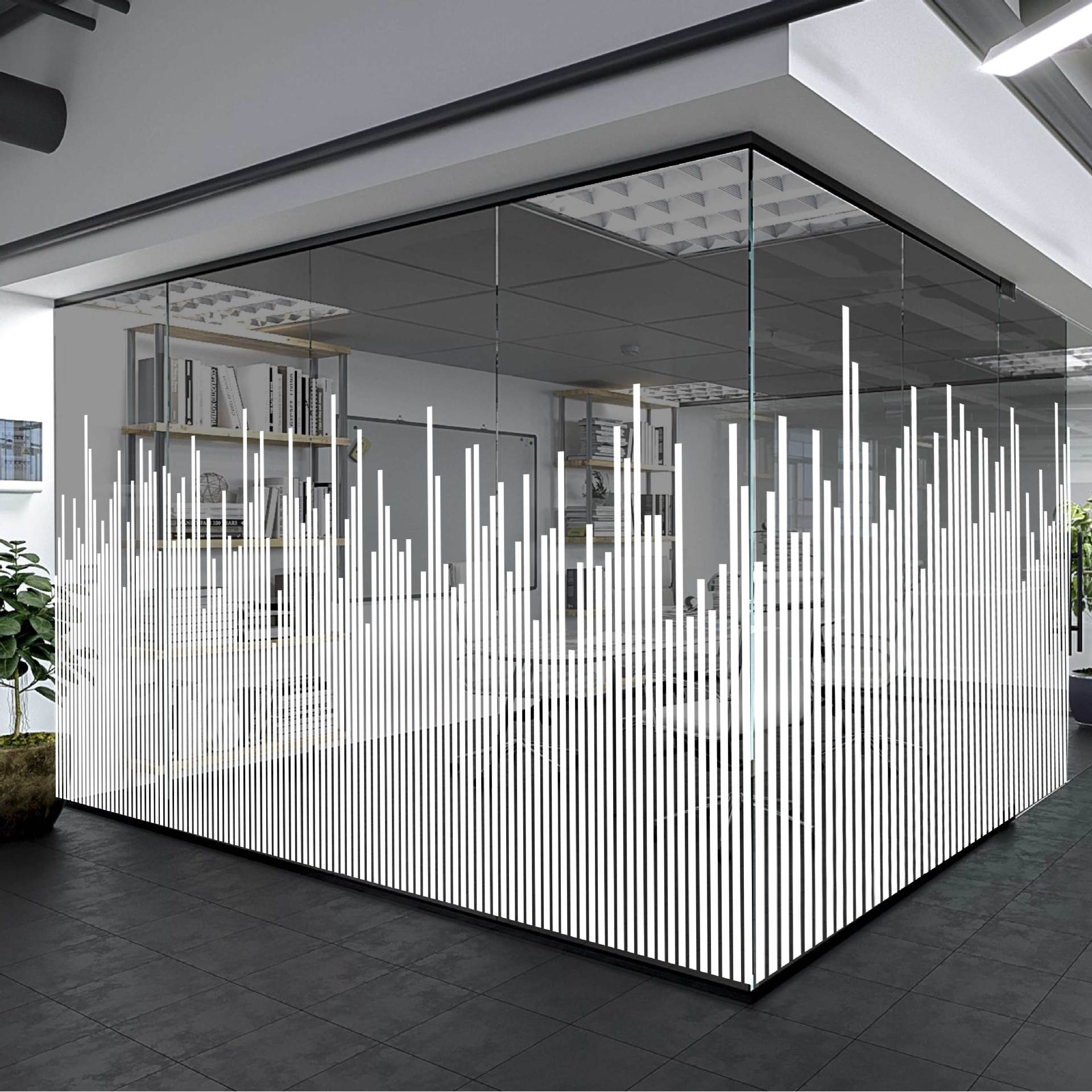 办公室玻璃贴膜艺术马赛克透明装饰镂空渐变静电透明磨砂贴纸