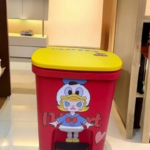 脚踏式卡通网红色个性创意麦当劳垃圾桶家用卧室可爱带盖式卫生桶