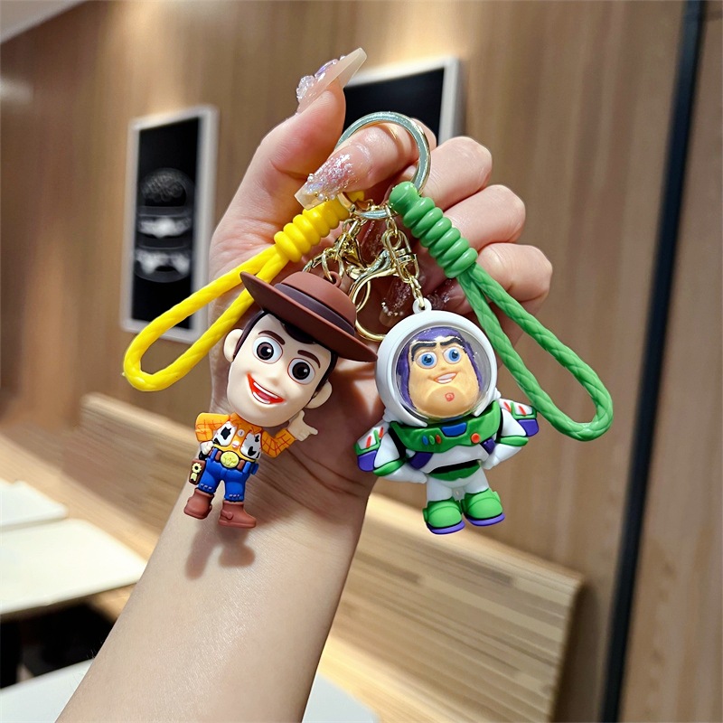 Creative Cartoon Toy Story Keychain Cute Hudi Buzz Lightyear Three-Eyed Alien Key Chain Men and Women's Pendants