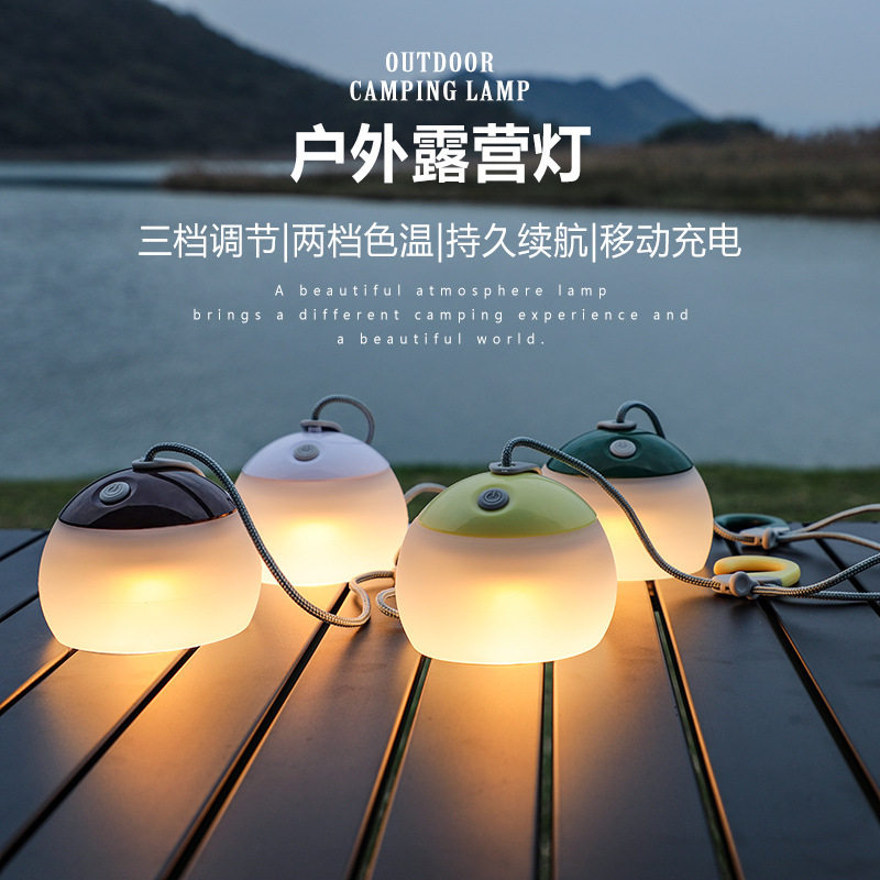 Camping Lantern Outdoor Camp Mushroom Lamp Camping Rechargeable Mobile Phone Portable Ambience Light Tent Light Usb Charging Port