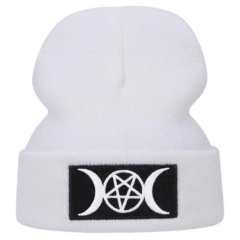 Foreign Trade Popular Style Embroidery Knitted Hat Winter Warm Men and Women Outdoor Woolen Cap Fall Winter Popular Cartoon Anime