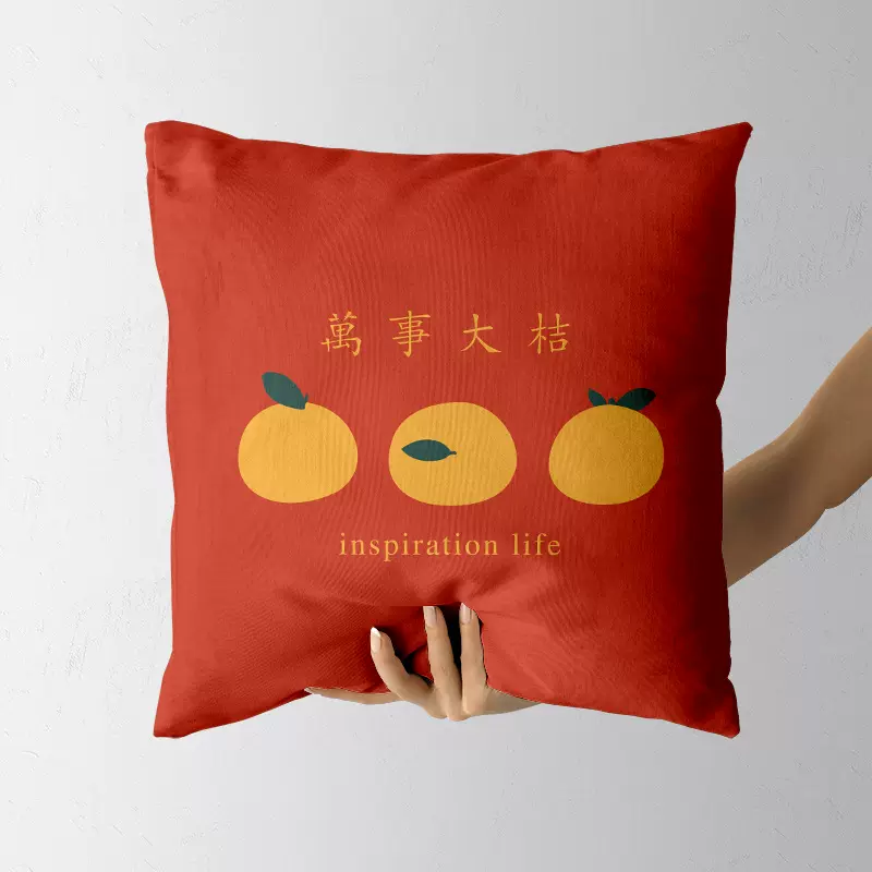 新款国潮喜庆抱枕套大吉大利事事如意不离不弃小清新靠枕靠垫套
