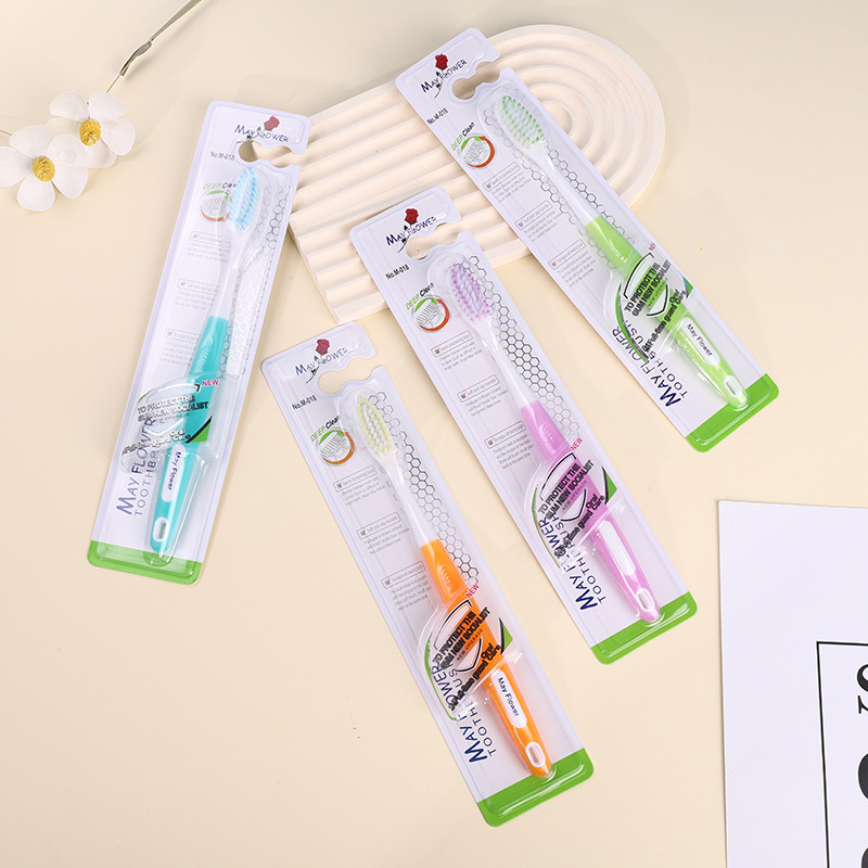 Cross-Border Hot Selling Soft-Bristle Toothbrush Export Foreign Trade Adult Soft-Bristle Toothbrush Fine Soft Cleaning Oral Toothbrush Factory in Stock