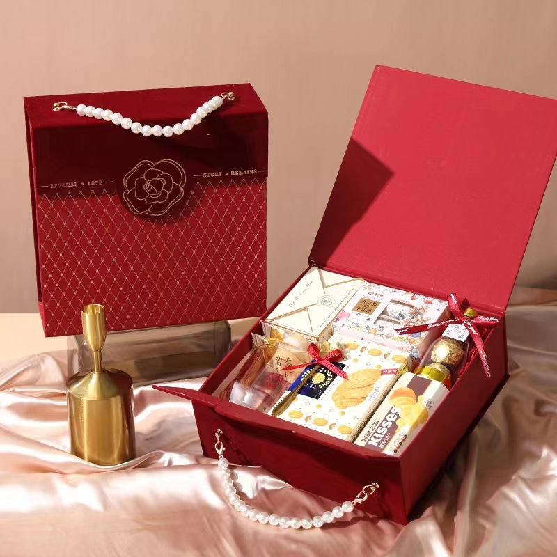 小红书爆款方形山茶花礼盒伴手礼空盒ins风结婚婚庆喜糖盒包装盒-阿里