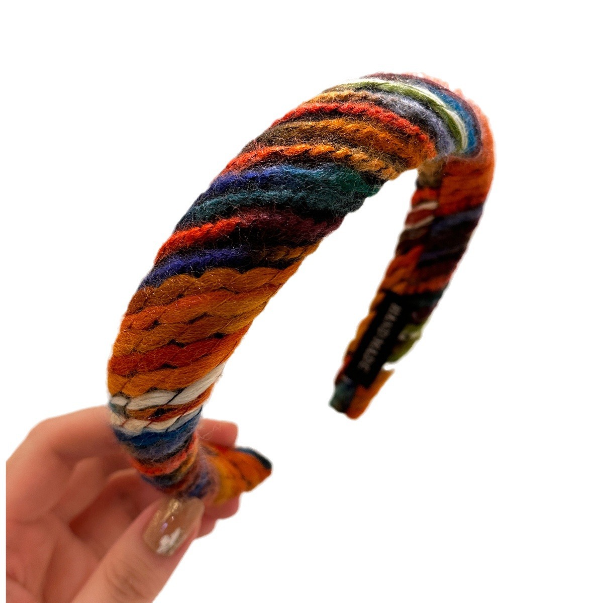 Korean Style Autumn and Winter Colorful Woven Headband 2023 New Retro High Skull Top Elegant Mixed Color Wool Knitted Headband for Women