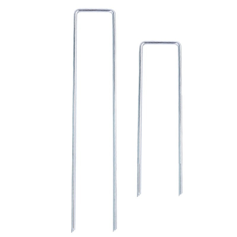 Lawn Stake U-Shaped Gardening Nail Lawn Galvanized Oblique Tip Stake Plastic Film Holder Outdoor Tent Nail Stake