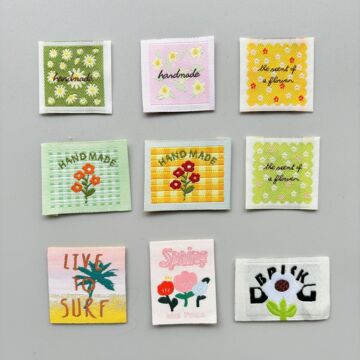 布标织唛手工handmade服装布贴diy制作标签花朵发饰发箍袜子装饰