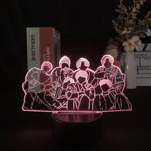 BTS组合3D小夜灯创意七彩渐变闹钟节日礼物台地摊卧室台灯亚克力