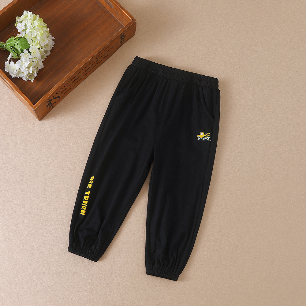 男宝宝春夏休闲裤2024新款儿童裤子中小童装韩版卡通运动防蚊裤裤