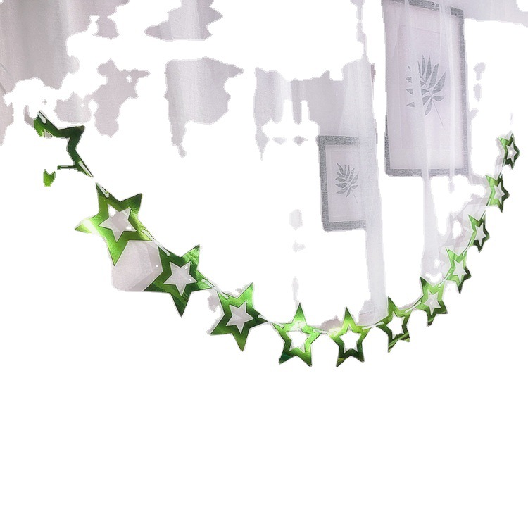 In Stock Birthday Party Decoration Wedding Room Decoration Mirror XINGX Latte Art Hanging Ornament Five-Pointed Star Latte Art Hanging Flag Hanging Ornament