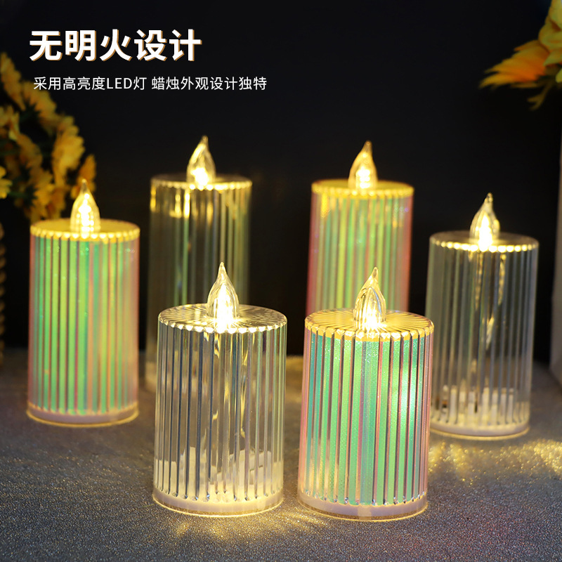 Led Electronic Candle Light Mini Crystal Candle Holder Small Night Lamp Creative Birthday Proposal Ambience Light Candle Wholesale