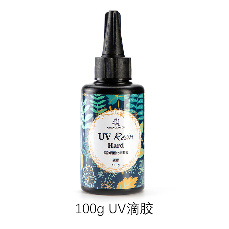 Qiaoqiao Thin Transparent UV Glue Hard Glue DIY Handmade UV Epoxy Crystal Cross-Border Goods Factory Direct Sales
