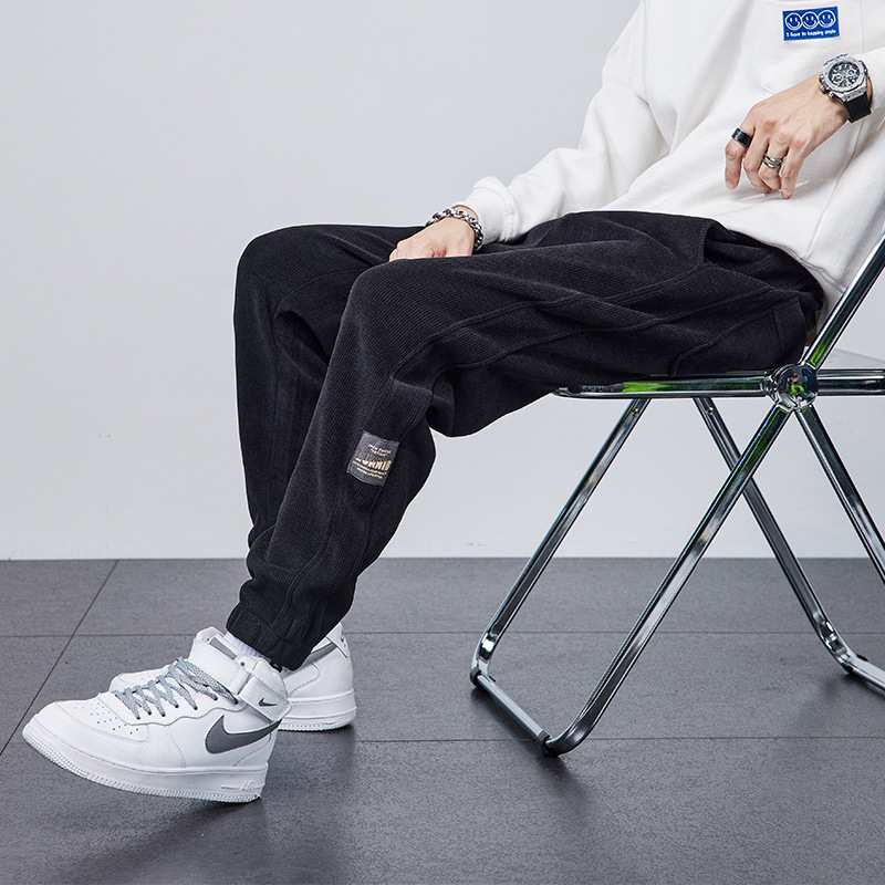 Pants Men's Spring and Autumn 2022 New Trousers Corduroy Casual Pants Loose Sports Fashion Brand Tappered Work Clothes Sweatpants Winter