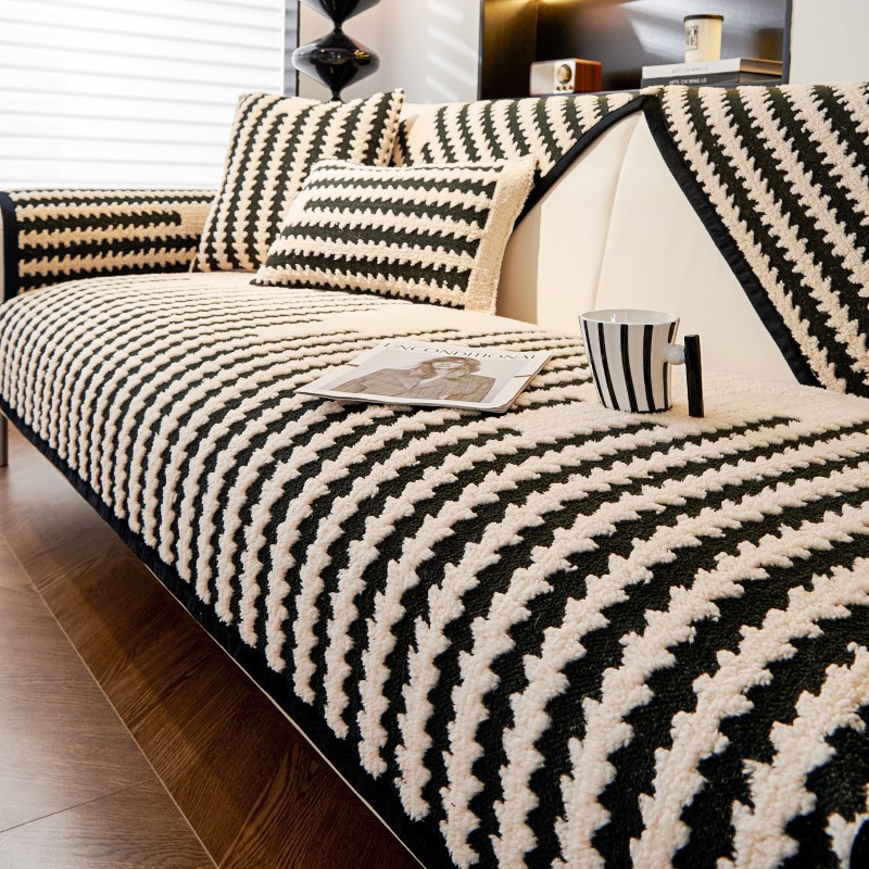 2024新款沙发垫四季通用轻奢高级感加厚毛绒坐垫子秋冬款沙发套罩