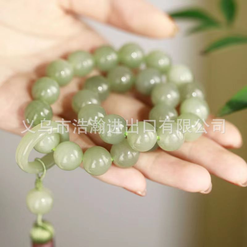 Pliable Temperament Handheld Bracelet Taicui Hand-Held Bracelet Meditation Ancient Style Plaything Bracelet Tassel Hand Toy Accessories