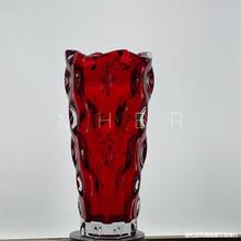 【喜嘉语】红钻丨捷克原装出口独立设计师款花瓶丨摆件玻璃摆件