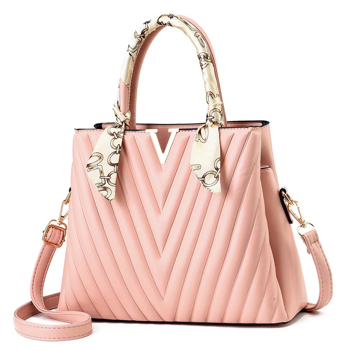 女士包包2022春夏新款欧美风v字手提斜挎包时尚大容量单肩斜挎包