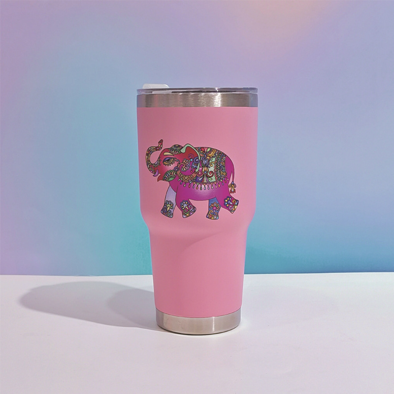 Factory Direct Cross-Border 304 Stainless Steel Vacuum Cup 30Oz Double-Layer Vacuum Cartoon Elephant Car Water Cup