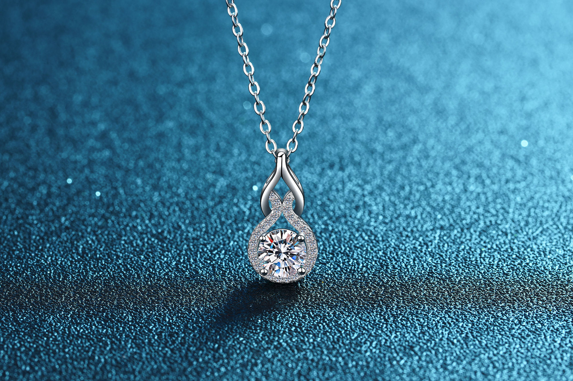 s925纯银莫桑钻葫芦项链女国潮群镶萌葫吊坠时尚潮流一克拉锁骨链