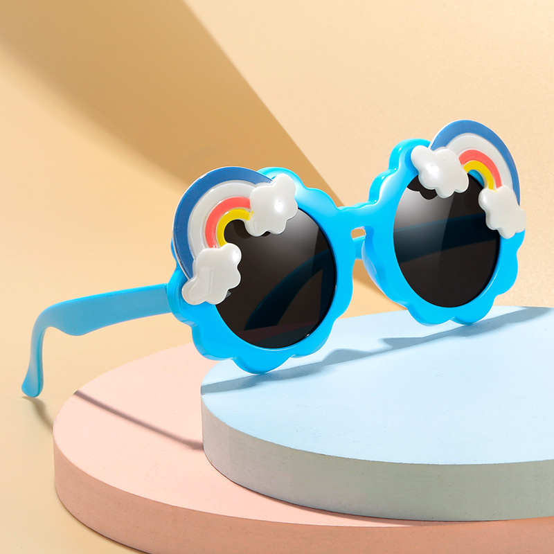 Children's Rainbow Sunglasses Baby Fashion Cute Sunglasses Sun-Proof Decoration Sun-Proof UV-Proof Boys and Girls Photo