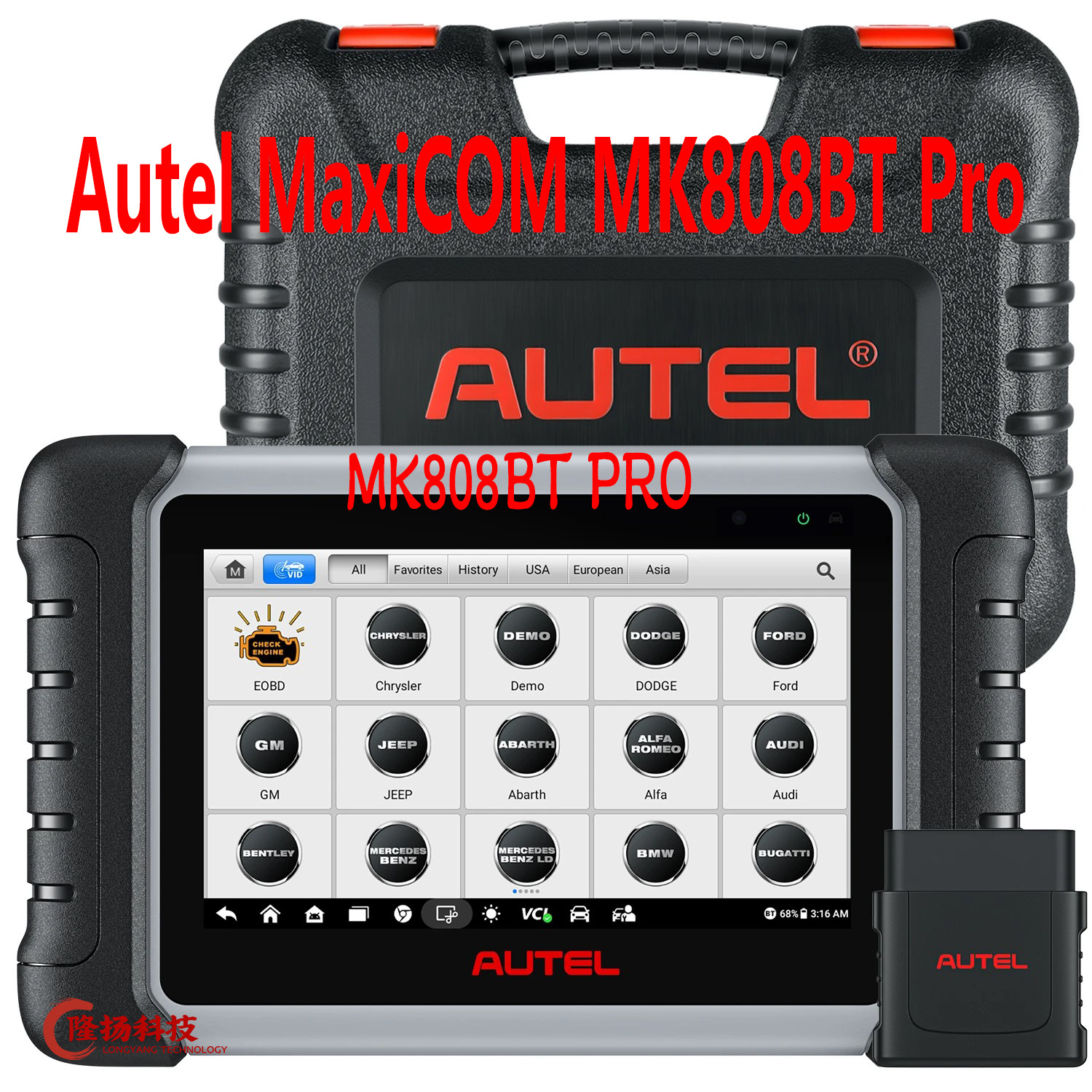 道通全球版 autel mk808bt pro scanner key coding 汽车检测仪