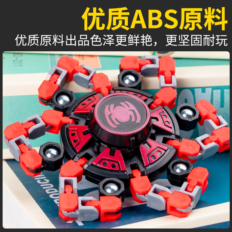 Tiktok Same Style Changeable Fingertip Gyro Deformation Rotating Folding Hand Spinner Children's Educational Gyro Toy