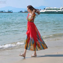 泰国连衣裙女巴厘岛三亚海边度假沙滩裙新款波西米亚长裙超仙
