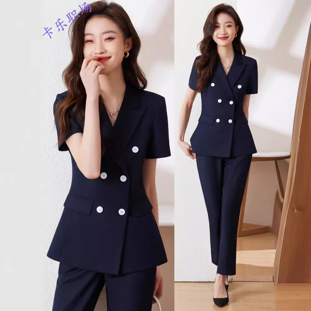 短袖西装套装女夏季新款气质职业正装高级感经理西服外套工作服薄