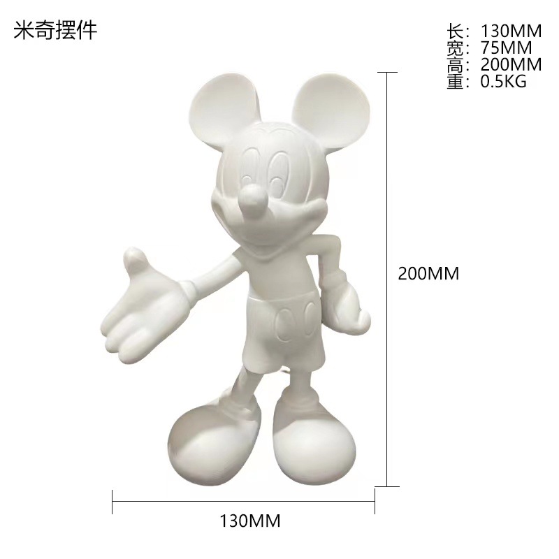 Electroplating Welcome Mickey Crafts Decoration Living Room Entrance TV Cabinet Desktop Cartoon Figurine Garage Kits Ornament Furnishing