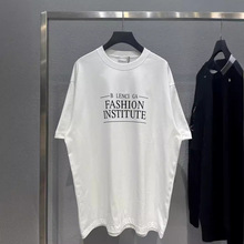 高版本2023夏季新款奢潮B家前印时装学院印花男女中性短袖T恤