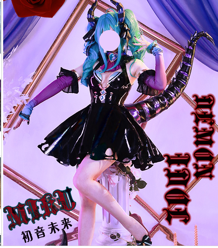 初音未来cos服 初音小恶魔miku葱娘cosplay服装女