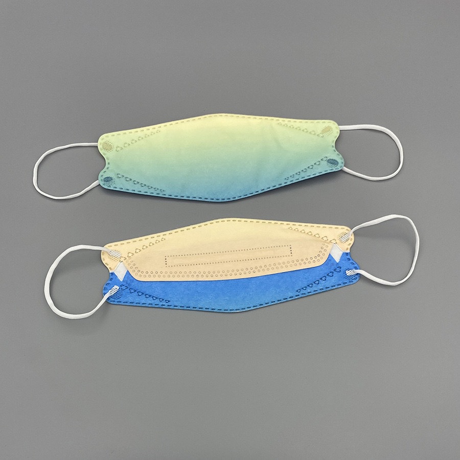 渐变色kf94口罩 一次性成人3d立体四层透气彩色kn95防尘口罩mask