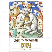 深圳现货 跨境新品Cat Advent Calendar怪异的中世纪猫日历2024