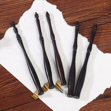 藏文笔雕花漫画木质笔杆金属笔尖蘸水笔艺术字音符英文书法笔厂家
