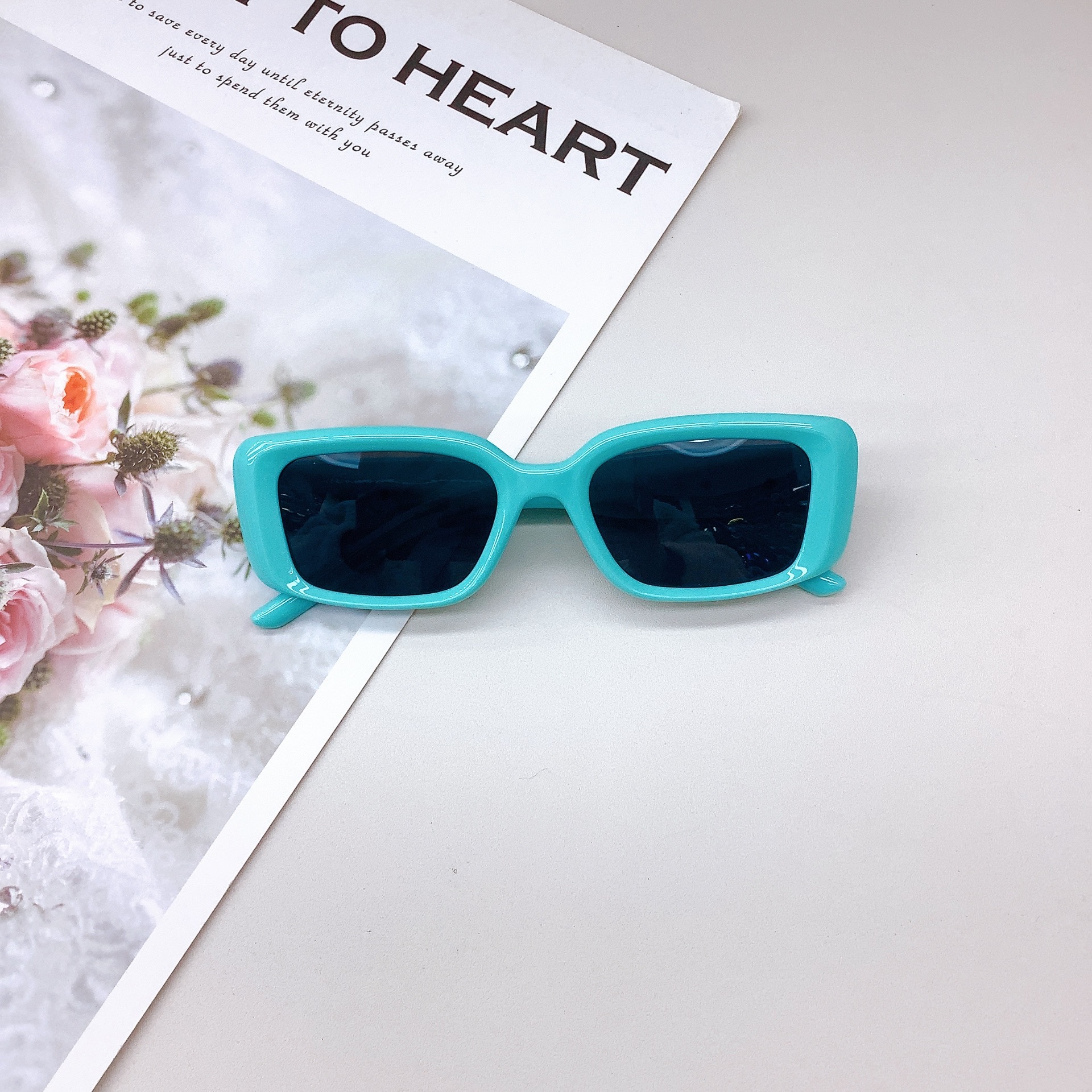 New Fashion Silicone Polarized Kids Sunglasses Small Square Box Girls' Concave Sunglasses UV Protection Glasses