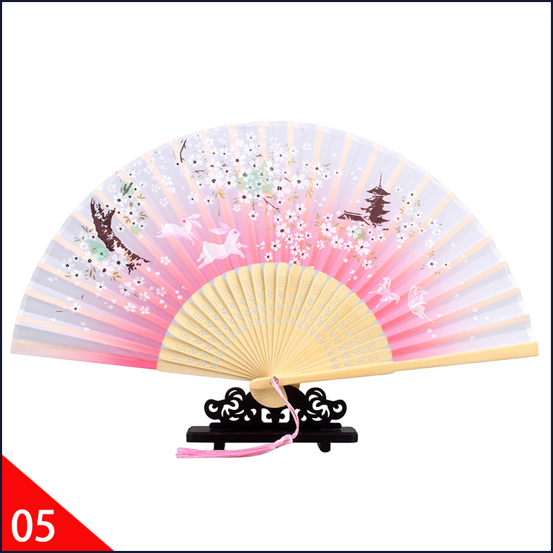 Folding Fan Factory in Stock Wholesale Antique Fan Scenic Spot Fan Wholesale Can Add Logo Advertising Fan