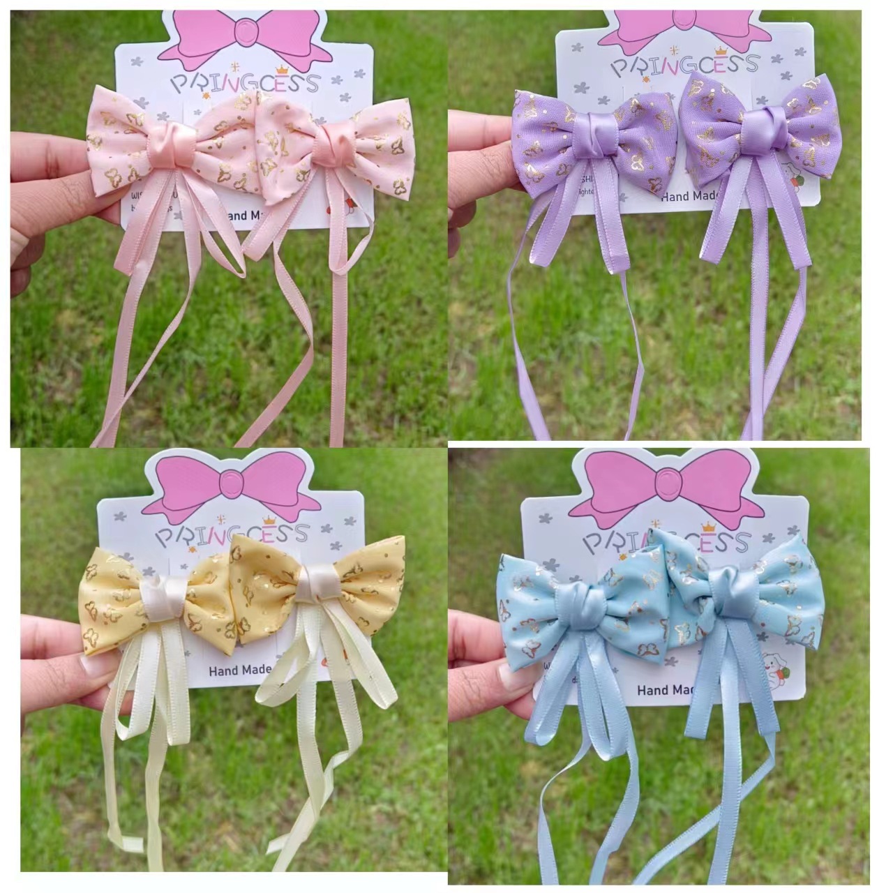 汉服发夹儿童头饰小女孩超仙古风蝴蝶结飘带对夹国风公主发饰头花