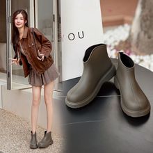 韩系款雨鞋女士短筒加绒防水胶鞋低帮保暖时尚水鞋户外防滑雨鞋靴