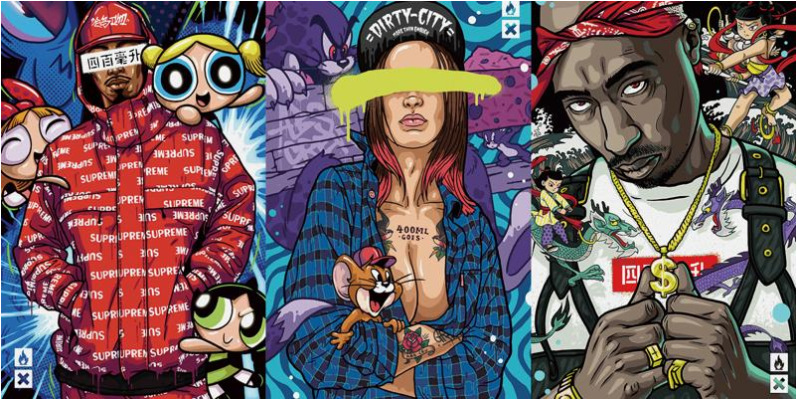 街头涂鸦墙纸工业风餐厅嘻哈街舞背景舞蹈室健身房壁纸服装店壁画