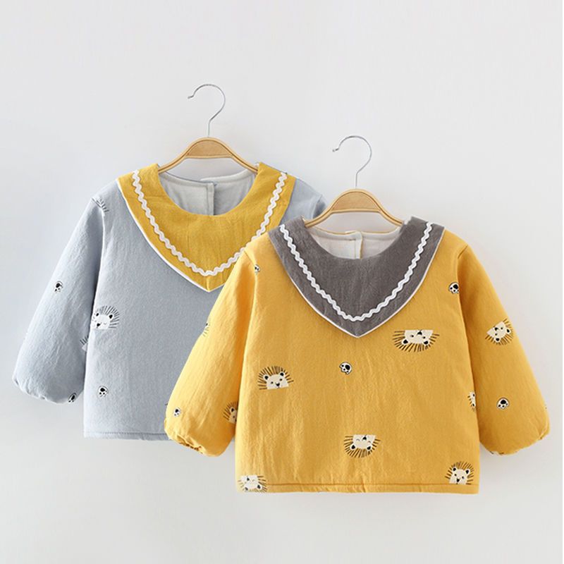 冬季儿童夹棉罩衣男女宝宝罩衣棉加厚夹棉婴儿棉衣袄护衣反穿衣跨