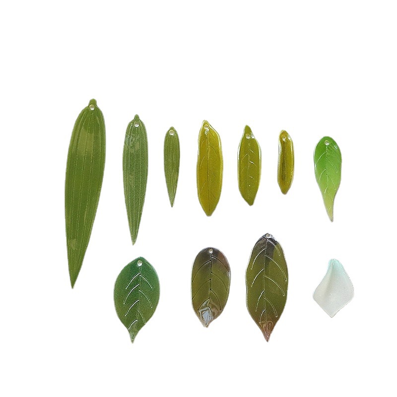 Antique Leaves Leaves Heat Shrinkable Sheet Bamboo Leaves DIY Handmade Material Craftsman Hairpin Accessories Han Chinese Clothing Accessories Accessories